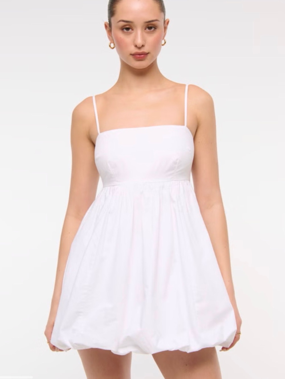 White Spaghetti Strap Babydoll Dress - Women